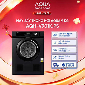 Máy sấy thông hơi Aqua 9 kg AQH-V901K PS - Freeship toàn quốc - Bảo hành 2 năm - Hàng chính hãng