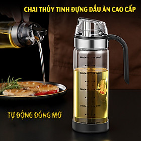 Mua Chai Thủy Tinh Đựng Dầu Ăn Vòi Sắt Có Nắp Đậy Tự Động  Có Tay Cầm Tiện Lợi Dung Tích 550Ml