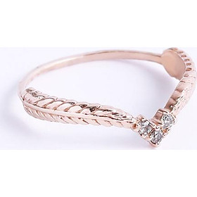 Nhẫn bạc nữ lông vũ 925 mạ vàng hồng 18k tphcm Gix Jewel N05