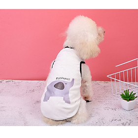 ÁO 3 LỖ CHO CHÓ MÈO HÌNH THÚ TRẮNG VIỀN ĐEN CỰC CUTE - SP005209