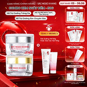 Bộ kem dưỡng ngày và đêm: Kem ban ngày 5 trong 1 (30ml) + Kem ban đêm (30g) giúp dưỡng ẩm, nâng tông, sáng da, làm mờ vết thâm, sạm, nám