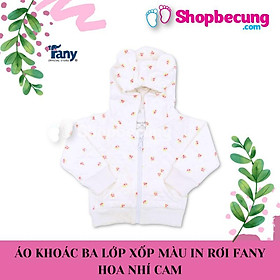 ÁO KHOÁC BA LỚP XỐP MÀU IN RƠI HOA NHÍ CAM