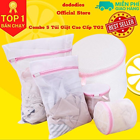 Mua Túi giặt đồ cao cấp 2 lớp  túi lưới giặt quần áo vớ chắc chắn - combo 5 túi mã TG2 - Chính hãng dododios