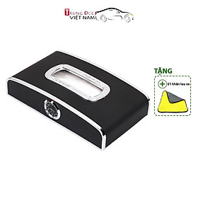 Hộp Đựng Khăn Giấy tích hợp Bảng Số Điện Thoại + Đồng Hồ đặt taplo Ô tô, Xe Hơi ( Quà tặng khăn lau xe ) - Hàng Chính Hãng TDVN
