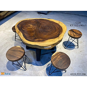 Mua Bàn Ghế Sân Vườn Gỗ Me Tây  Bộ Bàn Ghế Cafe Gỗ Me Tây  Bàn Gỗ Me Tây Nguyên Tấm Dài 1 12m Rộng 90cm Dày 7cm