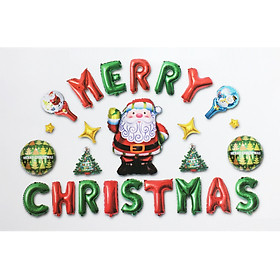 Set bóng MERRY CHRISTMAS trang trí noel giáng sinh năm mới J01