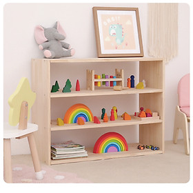 Mua Kệ Đựng Đồ Chơi Giá Sách Montessori 3 Tầng Trang Trí Phòng Trẻ Em Tạo Không Gian Gọn Gàng Sang Trọng Cho Bé