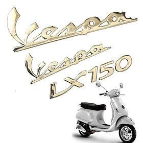 Bộ 3 Tem Logo Nổi Vespa LX150, LX 125 Dán Xe - Đẹp