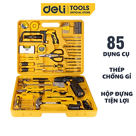 Hình ảnh Bộ Dụng Cụ 85 Chi Tiết Deli Gồm Máy Khoan Bắt Vít Và Dụng Cụ Cầm Tay Phù Hợp Với Mọi Nhu Cầu Sử Dụng - DL1085L