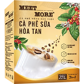 Hộp cà phê hòa tan Coffee 3in1 (18g x 15 gói) – Meet More Coffee