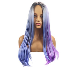 Fantasy High-temperature Synthetic Fiber Synthetic Fairy Color Stright Wigs Natural Matte Hair for Women