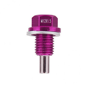 2-5pack M12*1.5 Universial Purple Magnetic Engine Oil Pan Drain Plug Crush