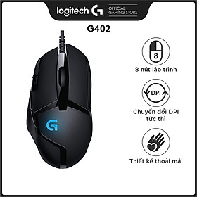 Mua Chuột Game Có Dây Logitech Hyperion Fury G402 - 4000 DPI  LED  8 Phím  Chơi game FPS siêu nhanh - Hàng Chính Hãng