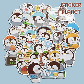 Sticker hình dán chim cánh cụt dễ thương, pastel trang trí mũ bảo hiểm, dán Laptop, journal, sổ tay, note book