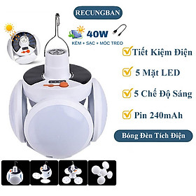 Bóng Đèn 4 Cánh 5 Bóng Xếp 2029, JP8801- bong den - đèn ngoài trời