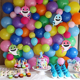 Bộ bong bóng trang trí sinh nhật cho bé Baby shark Birthday Set tcl31