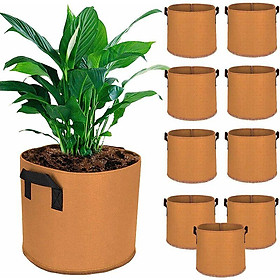 Bộ 10 túi cho thực vật bất đắc dĩ, cây cho cây có tay cầm cho cà chua, hoa, cây và nhiều hơn nữa, vàng - 3 gallon (11 L)