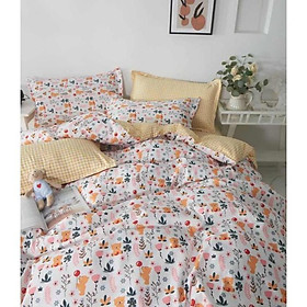 Bộ chăn ga gối hoa nhí Cotton Poly cao cấp LEEBedding, chăn ga Hàn Quốc, miễn phí bo chun drap ga giường theo yêu cầu