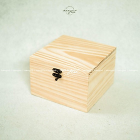Hộp gỗ tự nhiên - Hộp gỗ vuông đựng đồ(12x18x18cm)