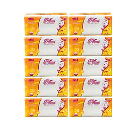 GIẤY ĂN GIẤY RÚT PRIME 2 LỚP KHỔ (20X20)cm - COMBO 10 GÓI MÀNG VÀNG