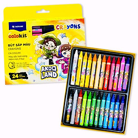 Hộp 24 Bút Sáp Màu - Phiên Bản Akooland - Colokit CR-C050/AK