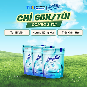 Combo 3 Túi Viên Giặt Top Step Hàn Quốc 7in1 Công Nghệ Enzyme An Toàn Cho Da, Sạch Đột Phá - 15 Viên (210gx3)
