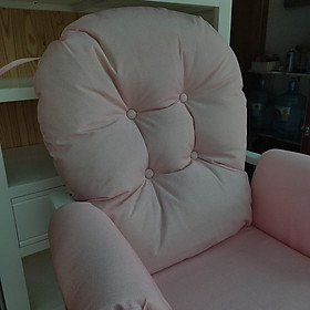 Ghế lắc thư giãn Rocking chair Juno Sofa Màu trắng Nệm hồng phấn 