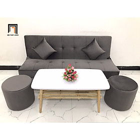 Mua Bộ bàn ghế sofa phòng khách nhỏ xám đậm vải nhung nhiều kích cỡ