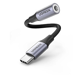 Bộ chuyển USB type C ra 3.5mm Headphone audio hỗ trợ điện thoại samsung mới 10cm màu xám Ugreen 161AT80154AV Hàng chính hãng