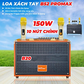 Loa Di Động Karaoke 10 Nút MTMAX B52 Plus - Bass 20 Âm Thanh Trung Thực Đa Dạng Kết Nối BT, AUX, USB, TF Hàng chính hãng