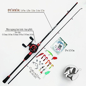 Bộ cần câu lure máy ngang DYAWA kèm phụ kiện - Đồ Câu Cá 68