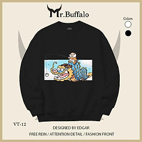 Áo Sweater Hổ béo ngây thơ và rồng cute Mr.Buffalo - VT12 Đen, VT12 Đen