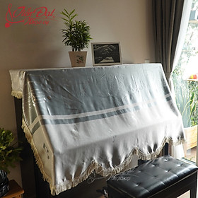 Mua Khăn Phủ Trùm Qua Nắp Phím Đàn Piano  Họa Tiết Nốt Nhạc Ánh Kim KC-05