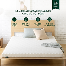Mua Nệm Foam Massage USA Zinus 9cm - Nâng Đỡ Cột Sống  Giảm Nhức Mỏi Toàn Thân & Thoáng Khí