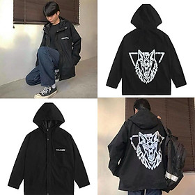 Áo Khoác Dù FASHION 2 Lớp In Con Sói Trắng HADES Chống Nắng Tránh Mưa Cho Nam Và Nữ - XL
