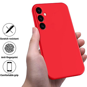 Ốp Lưng Cho Samsung Galaxy A05s, A05 Silicone Dẻo Lót Nhung Nỉ Chống Sốc chống bẩn hạn chế bám vân tay - Hàng Nhập Khẩu - Màu đỏ