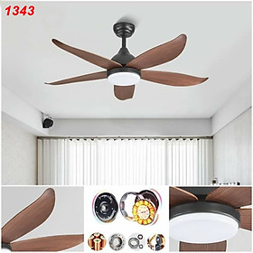 Mua Quạt Trần Đèn Trang Trí 5 Cánh Vân Gỗ Động Cơ DC Điều Khiển 5 Cấp Độ - Kiểu Mẫu Phong Cách Hiện Đại Sang Trọng