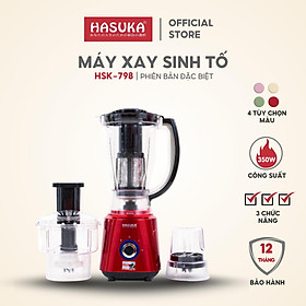 Mua Máy xay sinh tố HASUKA HSK-798 công suất 350W  3 cối xay tiện dụng  dễ dàng vệ sinh - Hàng chính hãng (Bảo hành 12 tháng)