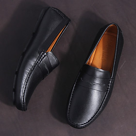 Giày MICHILUX Da Bò Thật Chính Hãng Penny Moccasin CIEMS Màu Đen