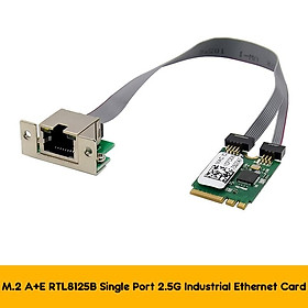 M.2 A E KEY 2.5G Ethernet LAN Card RTL8125B Card mạng điều khiển công nghiệp Bộ điều hợp mạng PCI Express Màu sắc: Xanh lục