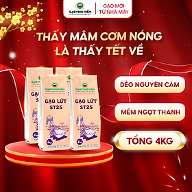Combo 4 túi Gạo Lứt Thơm ST25 Vinh Hiển - Tiết kiệm, nguyên cám, dẻo mềm