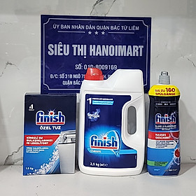 Bột rửa chén finish 2.5kg+Muối rửa chén Finish 1.5kg+Nước bóng finish 750ml