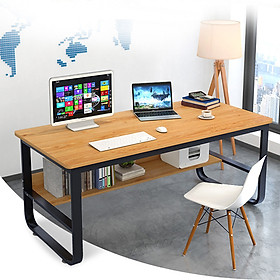 Bàn Làm Việc Khung Thép Có Kệ Sách 2 Tầng 80cm