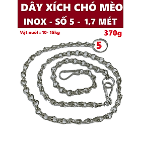 Dây xích cho mèo INOX - Số 5 - Dài 1.7 mét