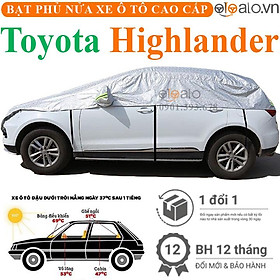 Bạt phủ nửa nóc xe Toyota Highlander vải dù 3 lớp