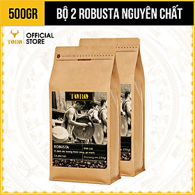 500GR Bộ 2 Cà Phê Bột Toro Robusta Nguyên Chất 100% 250GR Gói TORO FARM