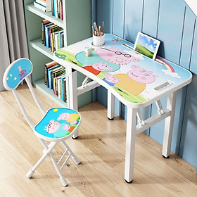 Mua Bàn học sinh gấp gọn kèm ghế  họa tiết đa dạng dễ thường  mặt bàn in hình 3D