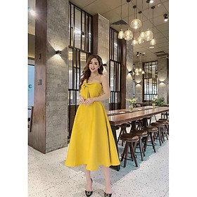 Đầm xoè dự tiệc 2 dây phối nơ ngực TRIPBLE T DRESS - size M/L -MS260V