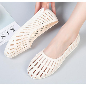 Giày nhựa đi mưa nữ thời trang chống trơn trượt đế bằng 250