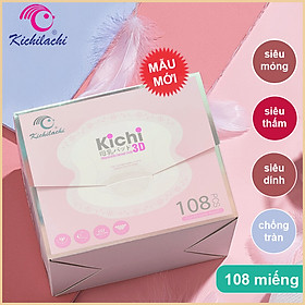 Miếng lót thấm sữa, hứng sữa Kichilachi 3D chính hãng siêu mềm, siêu mỏng, siêu dính, chống tràn, hộp 108 miếng, an toàn, thấm hút cực tốt mang lại cảm giác thoải mái, vừa vặn khi mặc với áo nịt ngực